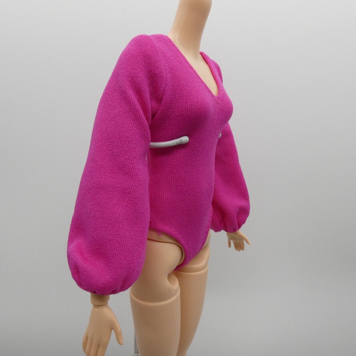 Barbie Doll Bodysuit Pink Magenta Long Sleeve Fits Bellybutton Fashionistas Tall