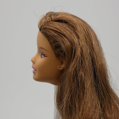 Barbie Birthday Wishes Doll Head Aphrodite Face Brown Hair 2015 Mattel CJY58