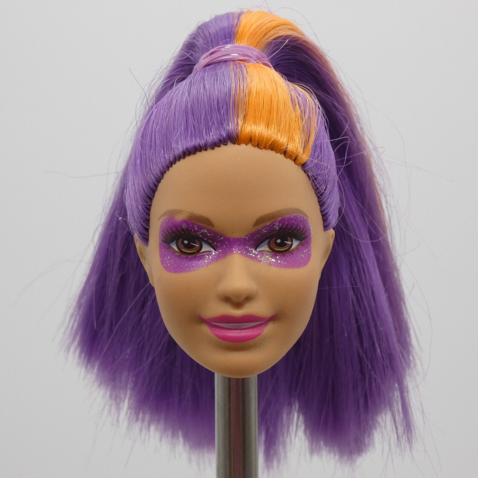 Barbie Princess Power Doll Head Summer Face 2015 Mask DHM57 Purple Orange Hair