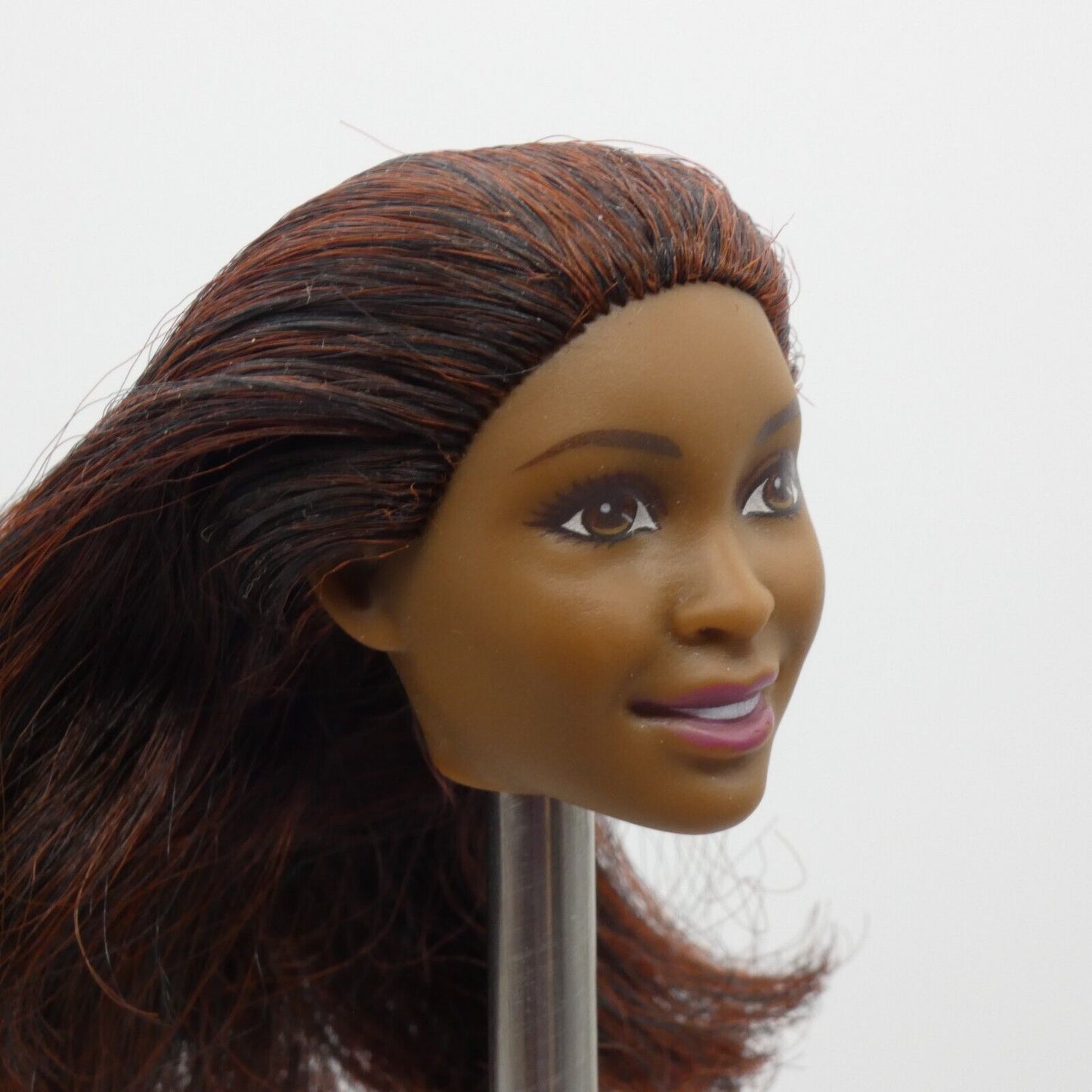 Barbie Fashionistas 45 Doll Head Desiree Nikki Face Brown Red Hair 2016 DTF08