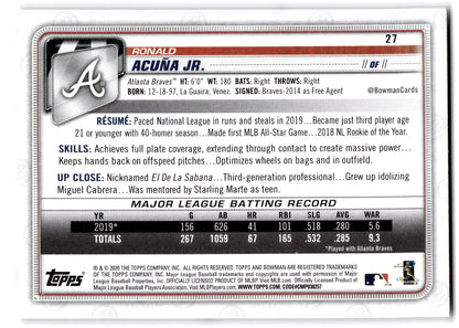 2020 Bowman #27 Ronald Acuña Jr. NRMT