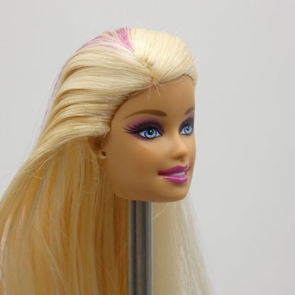 Barbie Designable Hair Doll Head Generation Girl CEO Face Blonde Pink Hair W4504