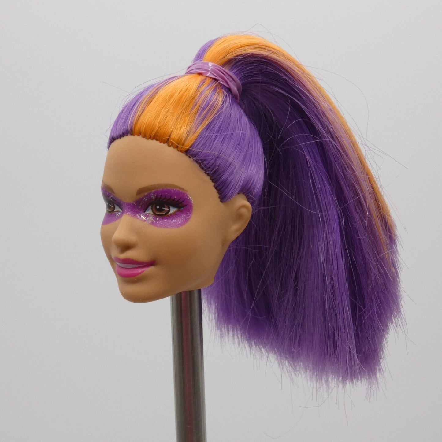 Barbie Princess Power Doll Head Summer Face 2015 Mask DHM57 Purple Orange Hair