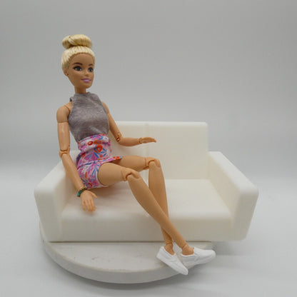 1/6 Scale Doll Furniture Sofa Love Seat White 1:6 Barbie Or Bratz Diorama