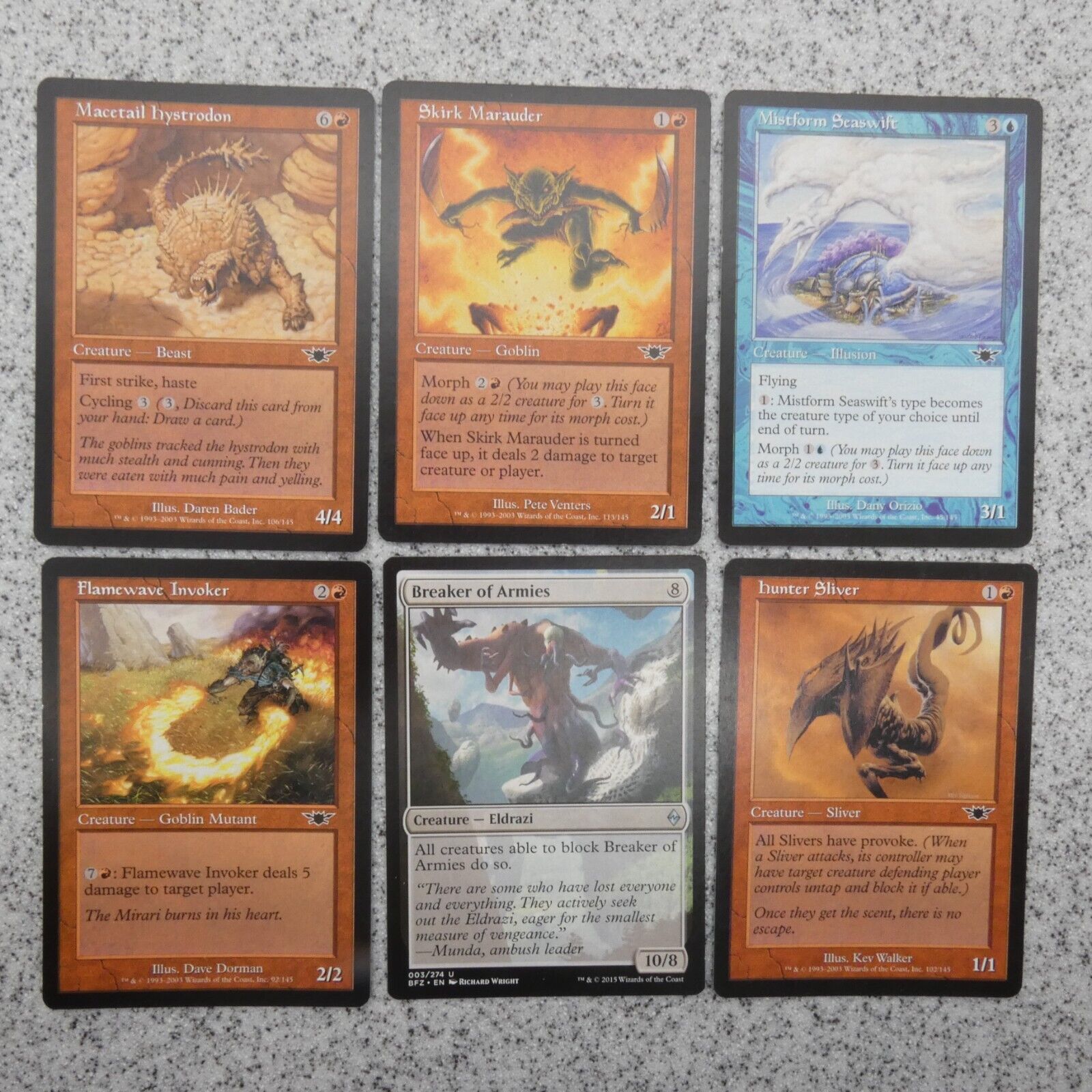 Lot of 6 MAGIC The Gathering Cards Legions Set Builder Starter Pack MTG A08