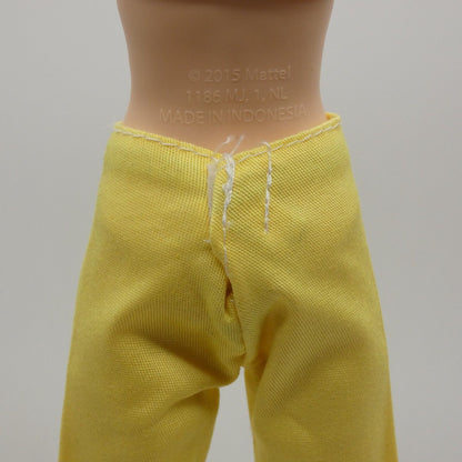 Barbie Doll Size Pants Yellow Slacks Chinos Ankle Trousers Fit Made To Move