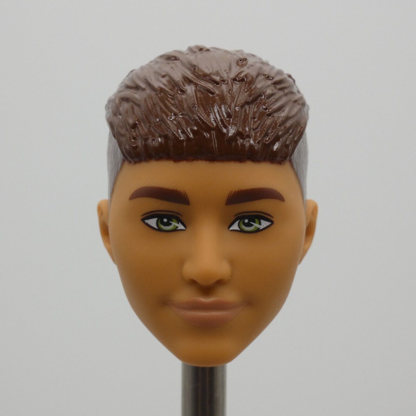 Barbie Fashionistas 195 Ken Doll Head Brown Hair French Crop Green Eyes HJT59 Y5