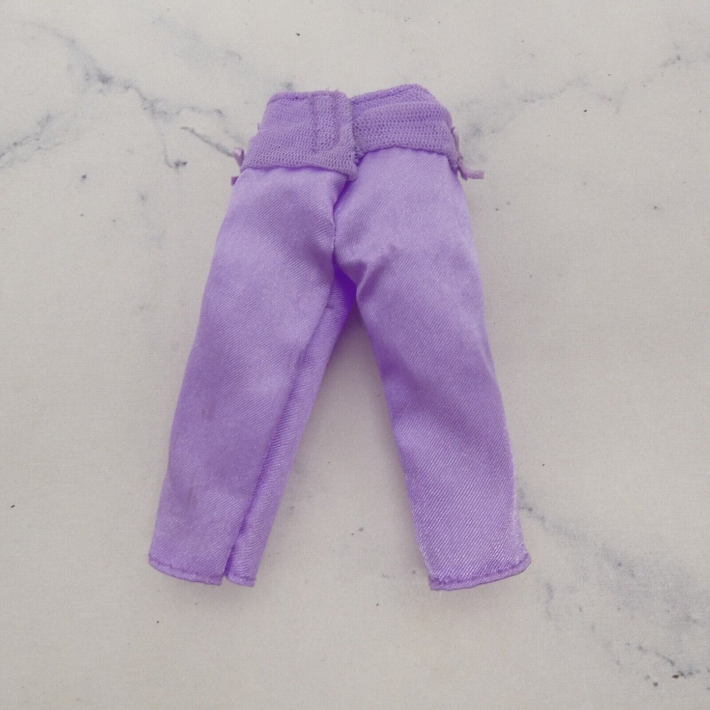 Barbie Doll Size Pants Purple Lavender Capri Knee Length Bows On Waistband