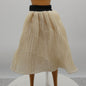 Barbie Doll Size Off White Pleated Skirt Black Waist Band Bellow The Knee