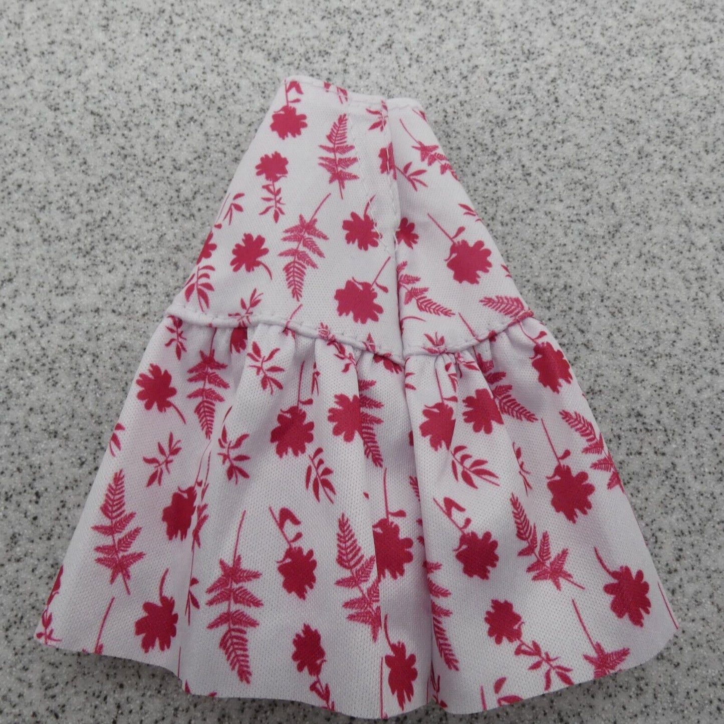 Barbie Doll Size Skirt White Pink Floral High Waist Pleated Fits Fashionistas