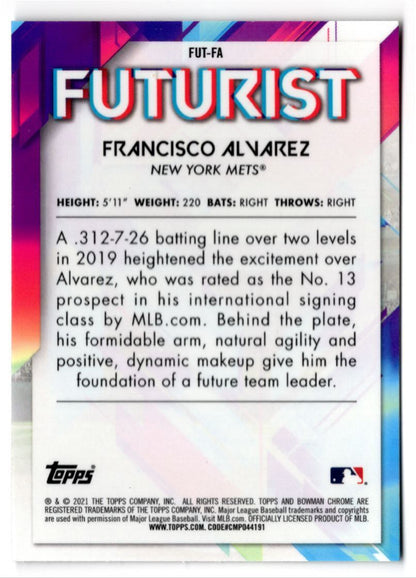 2021 Bowman Futurist Francisco Alvarez New York Mets #FUT-FA