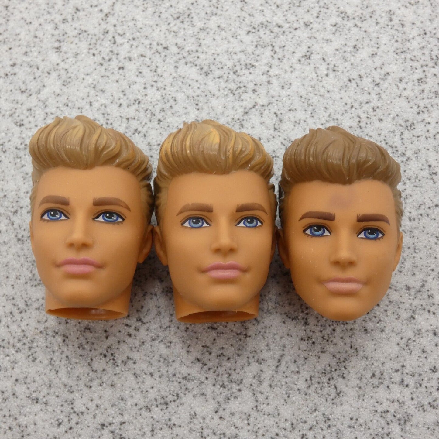 Barbie Molded Hair Ken Ryan Doll 3 Heads Dark Blonde Hair Medium Light Skin