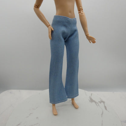 Barbie Doll Size Jeans Light Wash Blue Pants Flare Ankle Crop Fit Made To Move