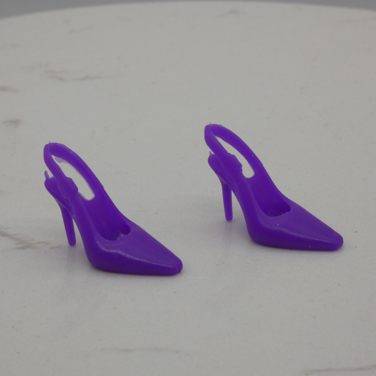 Barbie Doll Size Shoes High Heel Purple Closed Pointed Toe Fit Model Muse Clone