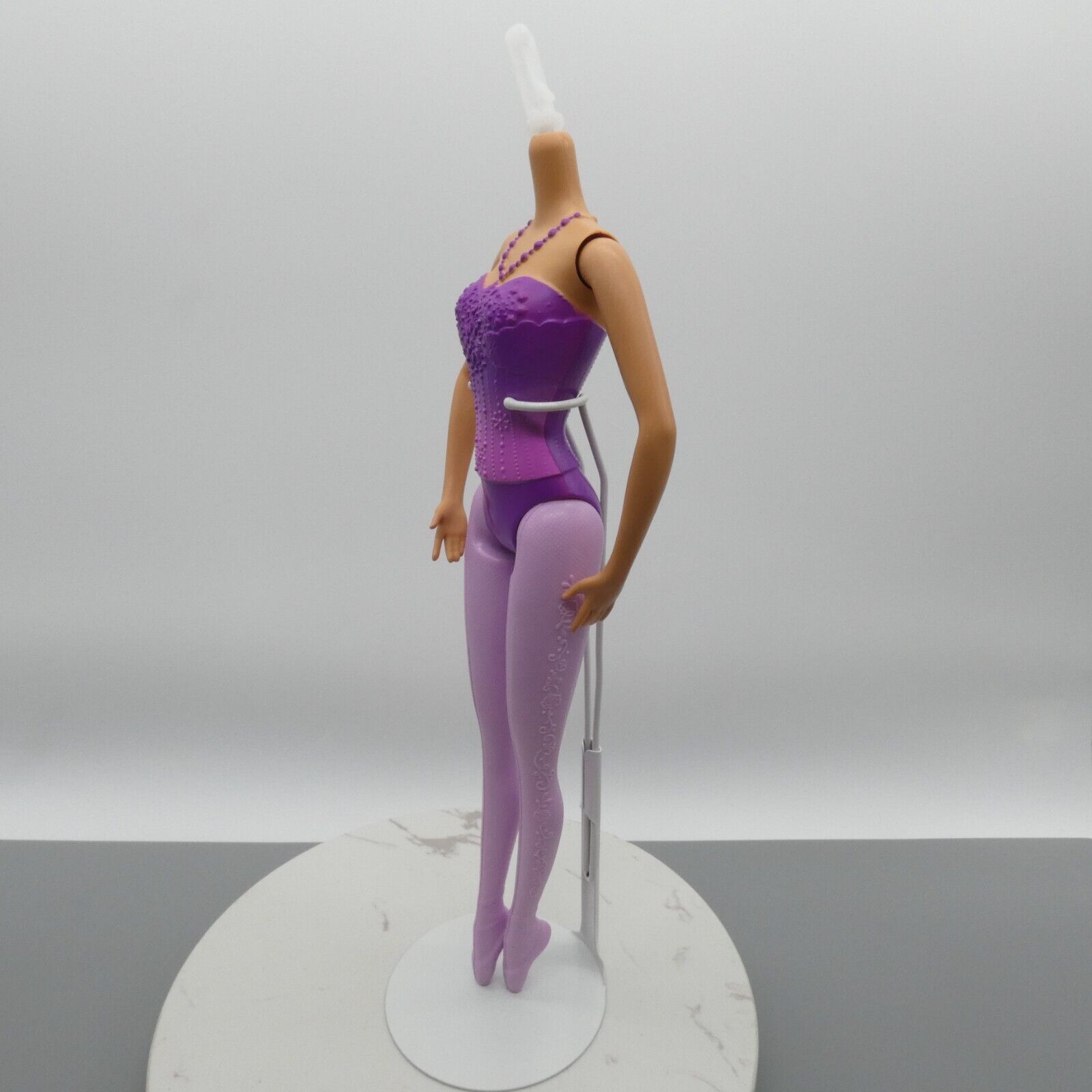 Barbie Ballerina Doll Body Purple Molded Bodysuit Leggings Shoes 2015 DHM43