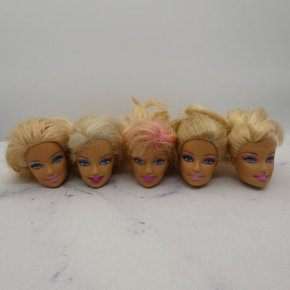 Barbie Doll Head Lot of 5 Heads CEO Generation Girl Face Blonde Blue Eyes JY23