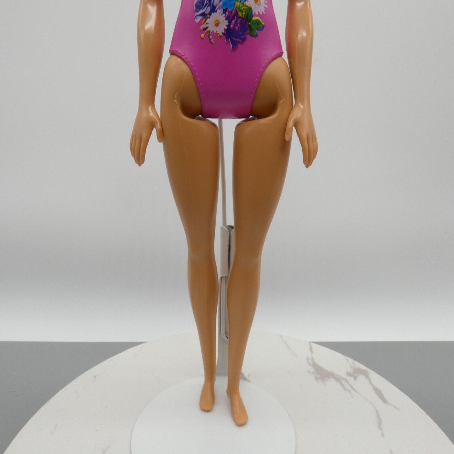 Barbie Water Play Doll Body Pink Molded Swimsuit Straight Arms Flat Feet DWK00