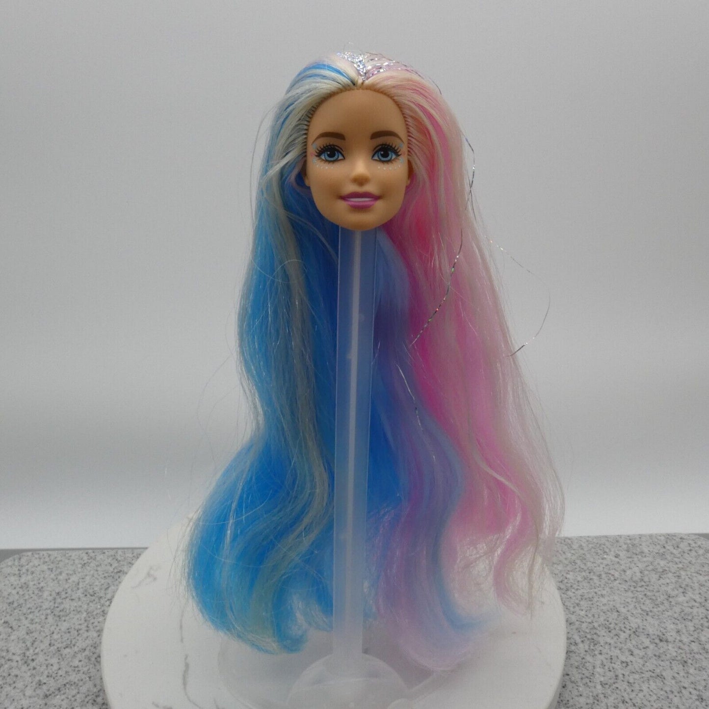 Barbie Fantasy Hair Doll Head Millie Face Pink Blue Blonde Hair 2020 GHN04