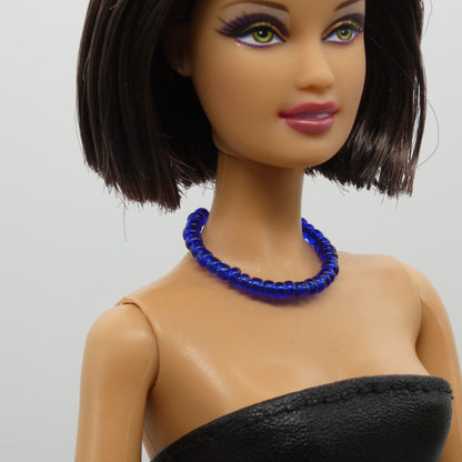 Necklace for Barbie Integrity Toys Doll Size Beaded Blue Choker Memory Handmade