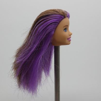 Barbie Skipper Doll Head Brown Hair Purple Eyes Light Skin FJB00 Mattel 2018