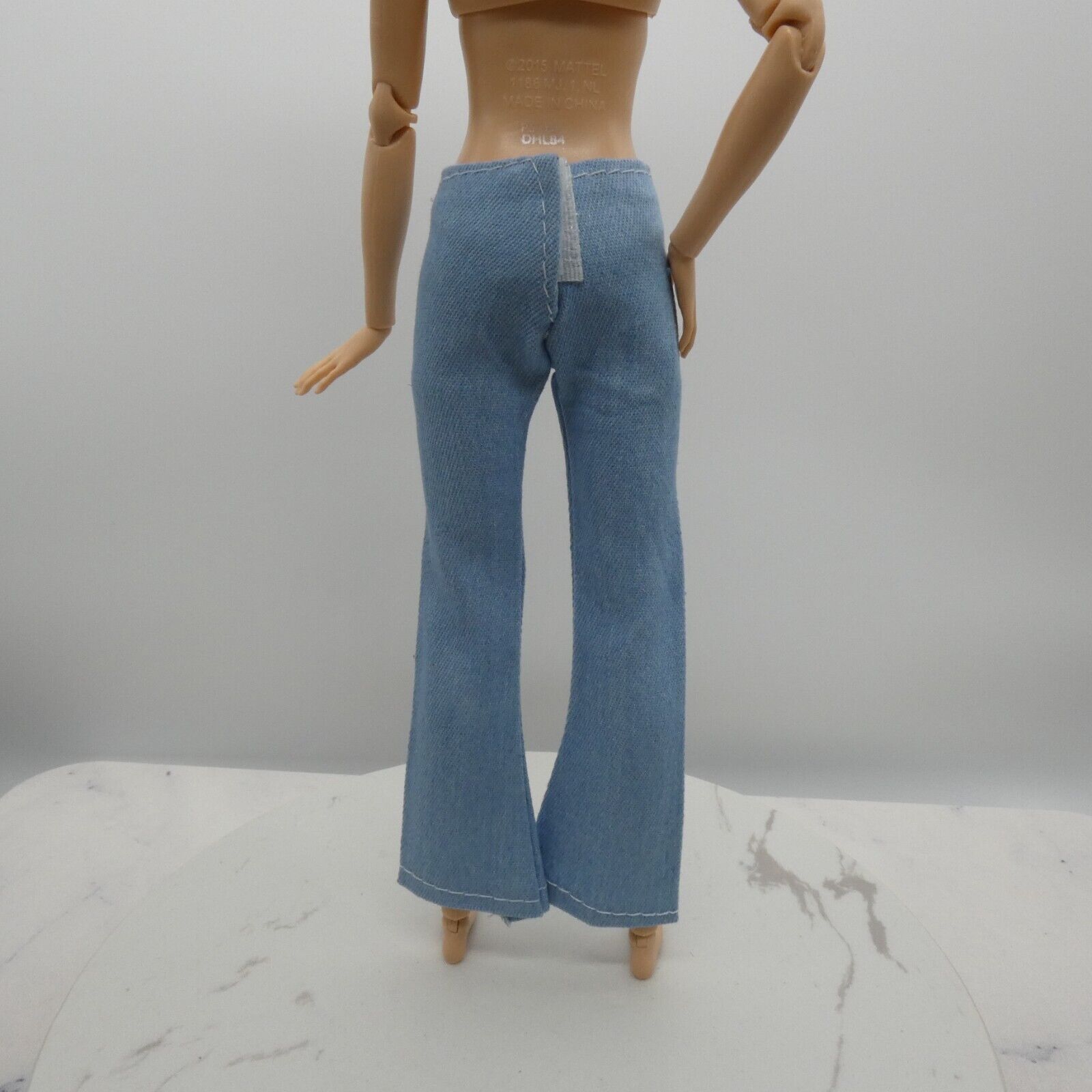 Barbie Doll Size Jeans Light Wash Blue Pants Flare Ankle Crop Fit Made To Move