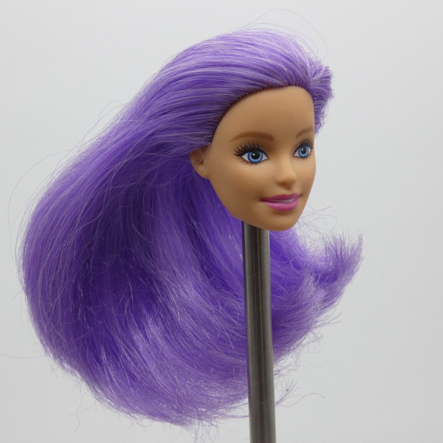 Barbie Color Reveal Tie Dye Doll Head Millie Face Light Skin Purple Hair HCD29