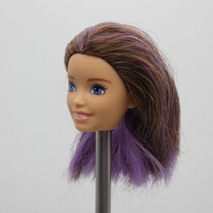 Barbie Skipper Babysitters Inc Doll Head Brown Purple Hair Light Skin 2019 GHV88