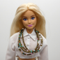 Barbie Doll Size Layered Necklace Copper Pink Turquoise Multi-strand Handmade