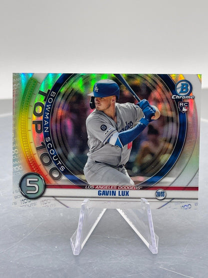 2020 Bowman Chrome Top 100 Scouts Gavin Lux #BTP-5 Los Angeles Dodgers