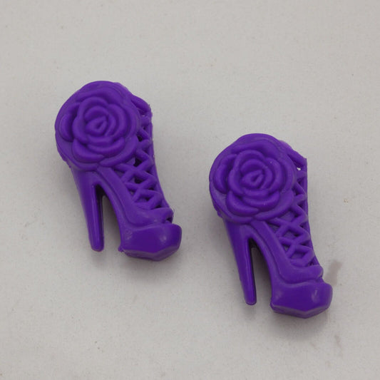 Barbie Doll Shoes Purple Platform Heels Strappy Roses Fit Fashionistas Clone