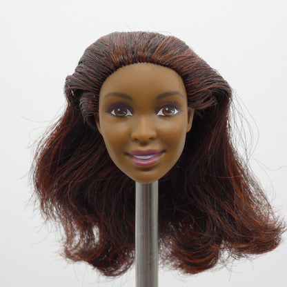 Barbie Fashionistas 45 Doll Head Desiree Nikki Face Brown Red Hair 2016 DTF08