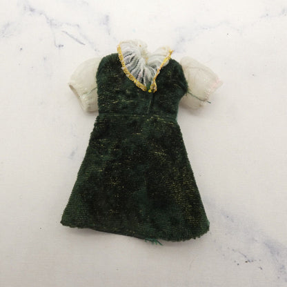 Stacie Doll Size Top Or Mini Dress Green Velvet Like Sheer Tulle Sleeves Collar