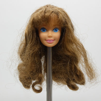 Barbie Little Debbie SuperStar Doll Head Light Skin Curly Brown Hair 1992 10123