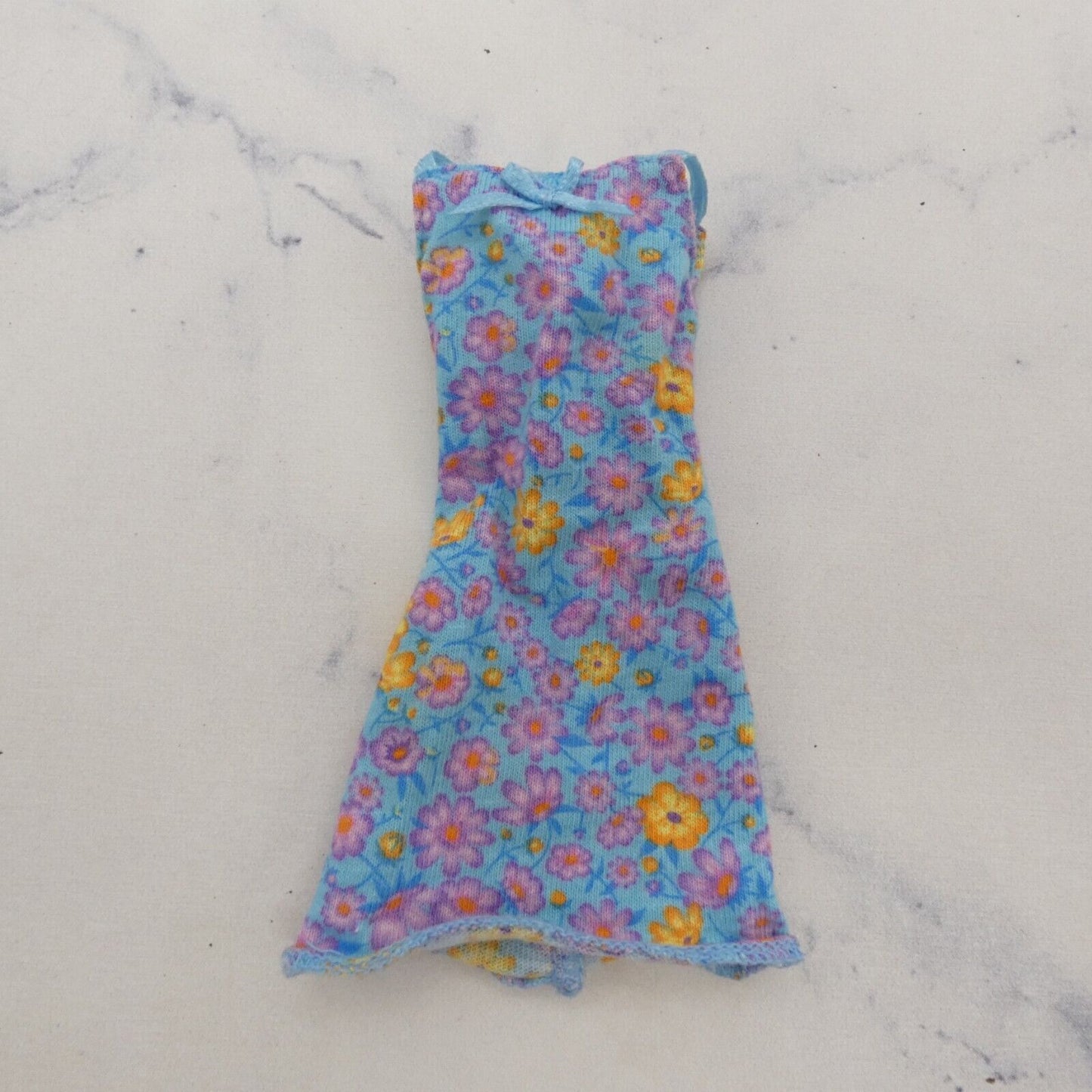 Barbie Doll Dress Blue Floral Print Sleeveless Tank Summer Spring Genuine Mattel