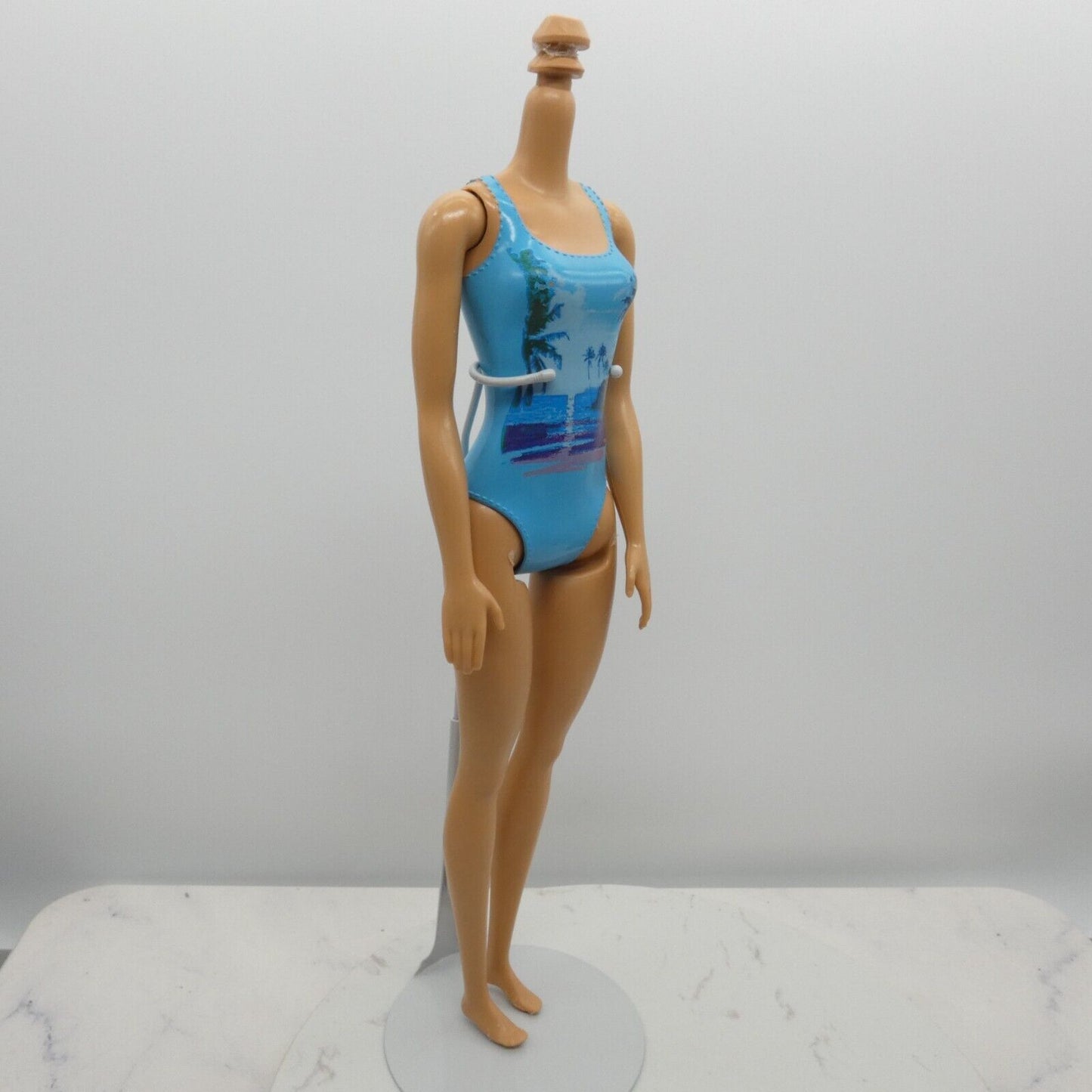 Barbie Water Play Beach Doll Body Medium Light Skin Molded Swimsuit 2016 DGT81