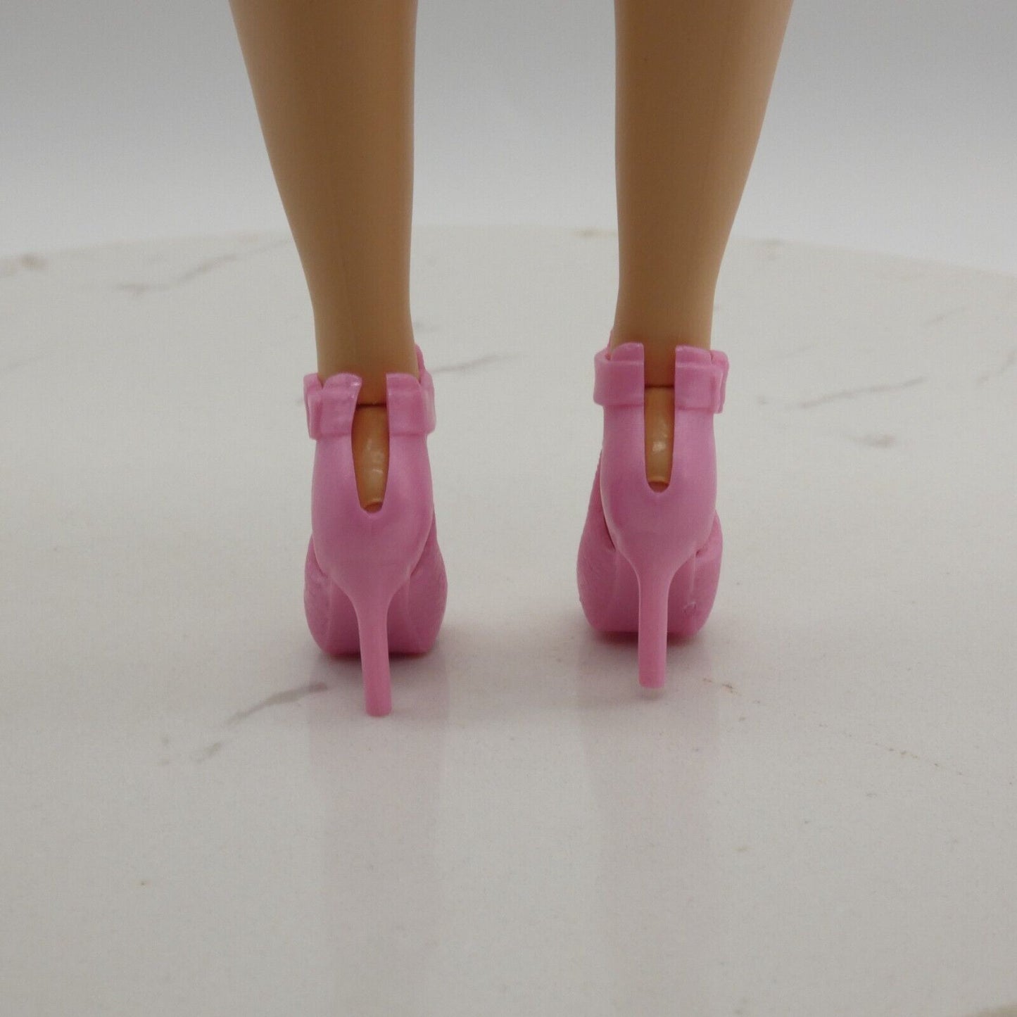 Barbie Doll Open Toe Ankle Boots Pink Heels Shoes Fit Curvy Tall Feet Looks 24