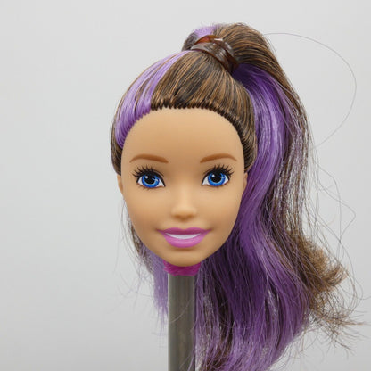 Barbie Skipper Doll Head Babysitters Inc Brown Purple Hair Ponytail 2019 GHV88