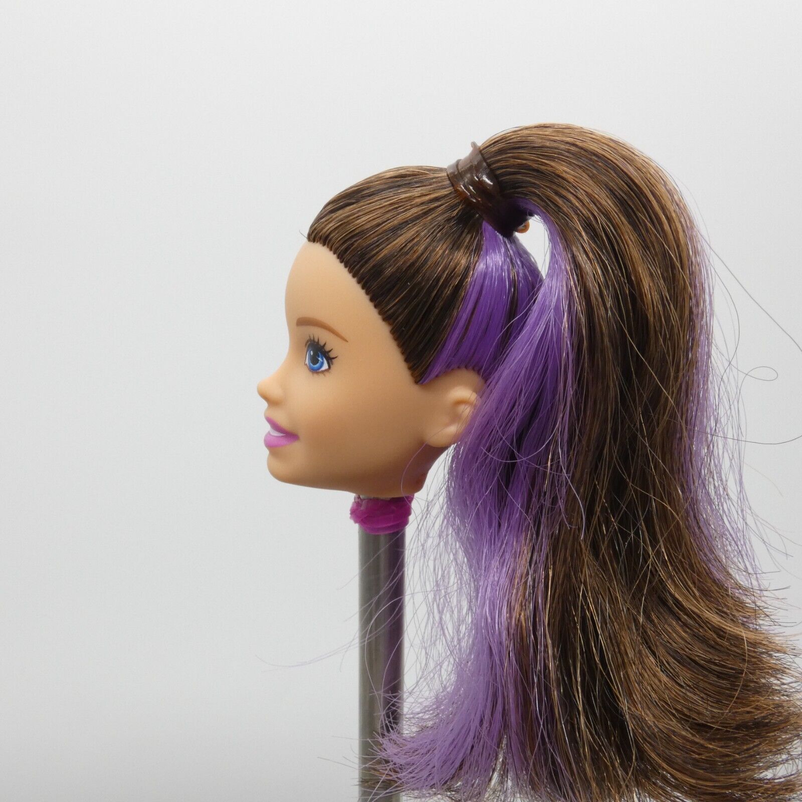 Barbie Skipper Doll Head Babysitters Inc Brown Purple Hair Ponytail 2019 GHV88