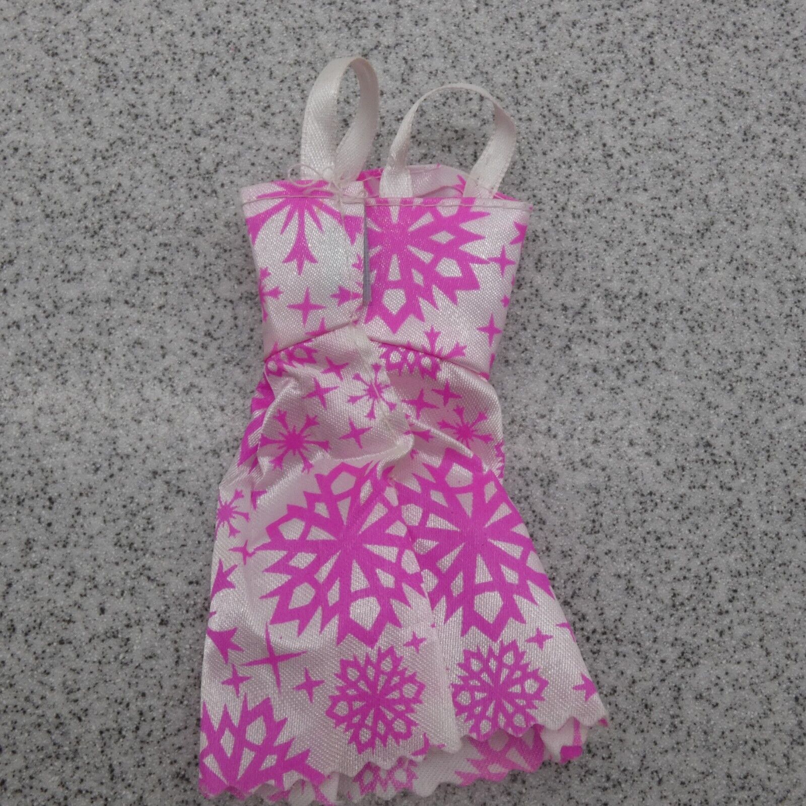 Barbie Doll Size Fashion Dress Pink Snowflakes Shimmer Tank Sleeveless Clone