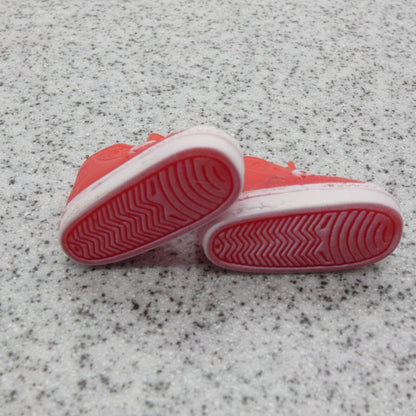 Barbie Doll Shoes Red Sneakers Sim Lace Up High Top White Soles School Flat Feet