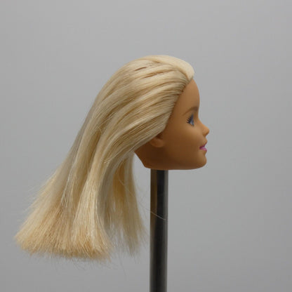 Barbie Fashion Doll Head Millie Face Blonde Blue Eyes Right Side Part Mattel