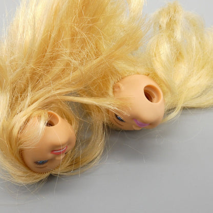 Barbie Chelsea Doll Head Lot of 2 Blonde Hair Mattel Kelly