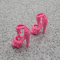 Barbie Doll Size Shoes High Heel Pink Sandals Open Toe Ankle Strap B1 Clone