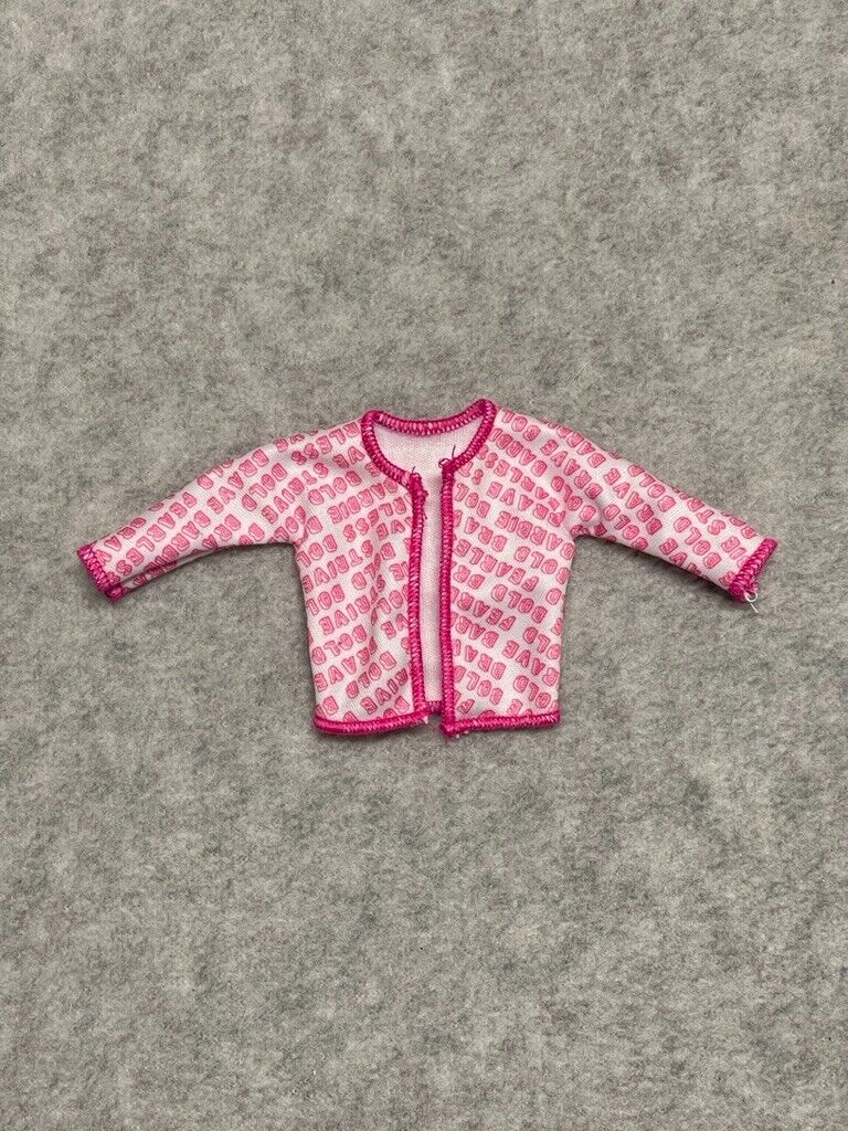 Barbie Doll Top Pink White Ice Skater 2022 Mattel HCN31 Coat Jacket Over Shirt