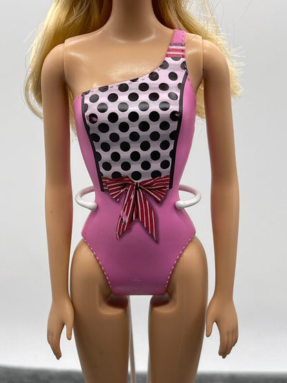 Barbie Beach Water Play Doll Millie Blonde Pink Swimsuit Heel Feet CFF12 Mattel