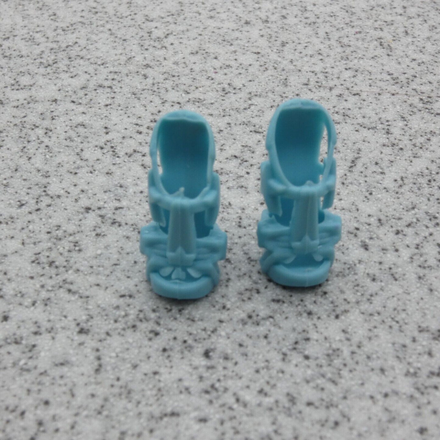 Barbie Doll Size Shoes High Heel Baby Blue Open Toe Sandals Ankle Strap B1 Clone