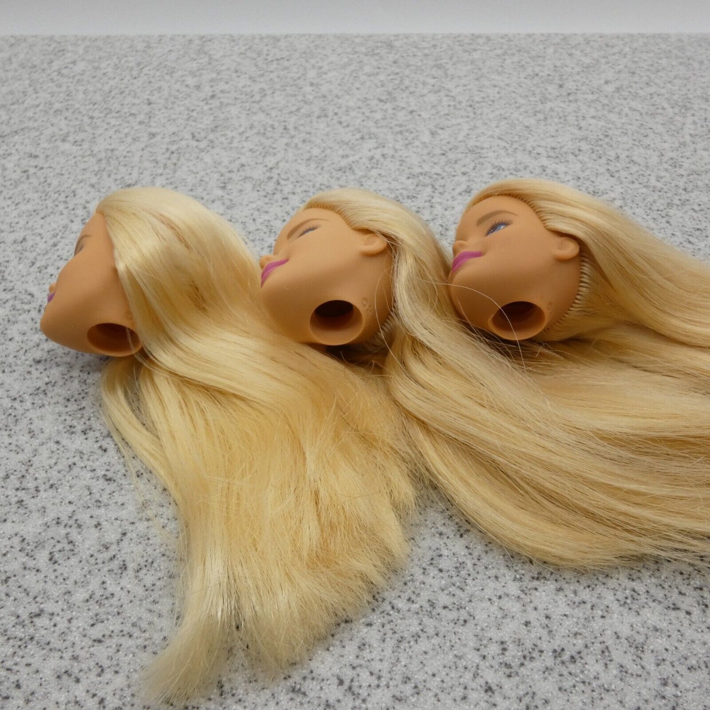 Barbie Doll Head Lot of 3 Millie Face Blonde Blue Eyes Medium Light Skin J294