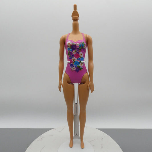 Barbie Water Play Doll Body Medium Light Skin Molded Swimsuit Flat Feet DWK00