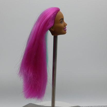 Barbie Albus Face Doll Head Only AA Dreamtopia Mermaid 2021 Pink Teal Hair