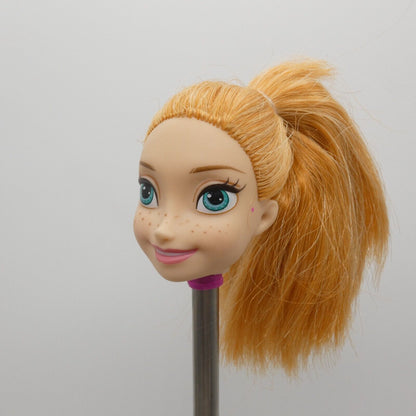 Disney Frozen Princess Anna Doll Head Only Red Hair Pony Tail 2013 Mattel CFB81